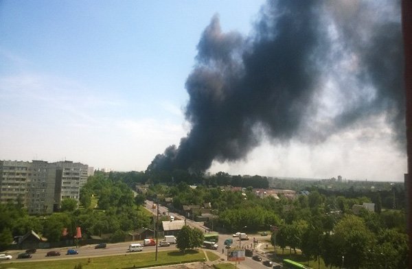 пожар в строящемся гипермаркете в Гомеле