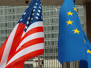 картинка флаги Евросоюз и США