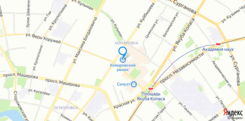 Карта минска академия наук