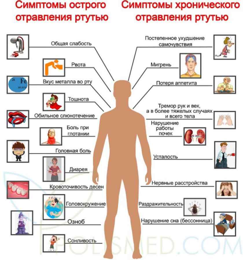 Последствия для здоровья, если разбился ртутный градусник