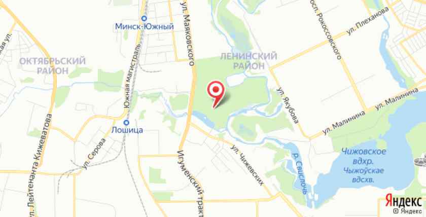 Карта Лошицкого парка в Минске