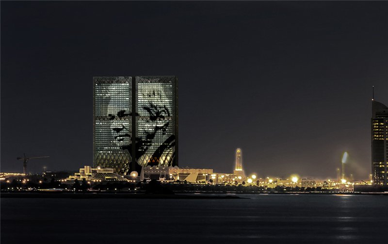 небоскреб ночью