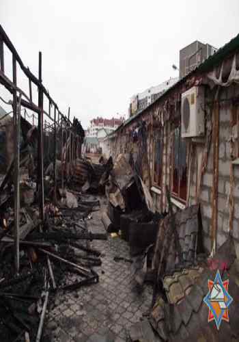 пожар на рынке в Мозыре